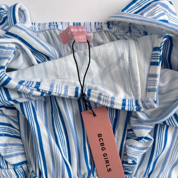 NEW BCBG Blue Stripes Angel Romper 6 - Picture 3 of 6